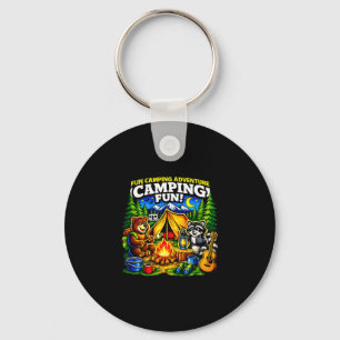 Chaveiro Diversão de acampamento aventura engraçada fogueir