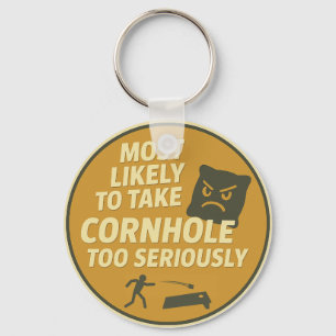 Chaveiro Diversão de Cornhole Muito Séria