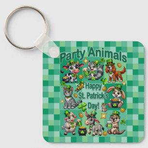 Chaveiro Diversão de Patrick e "Animais de Festa" Adoráveis