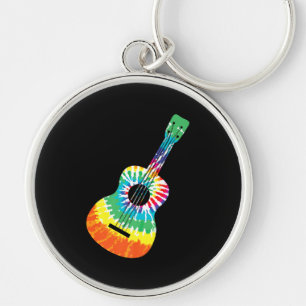 Chaveiro Diversão Hippie Rainbow Tie Dye Acoustic Guitar P