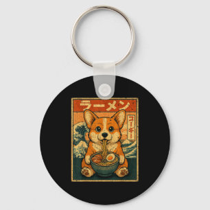 Chaveiro Diversão Kawaii Ramen Corgi Macarrão Japonês Corgi
