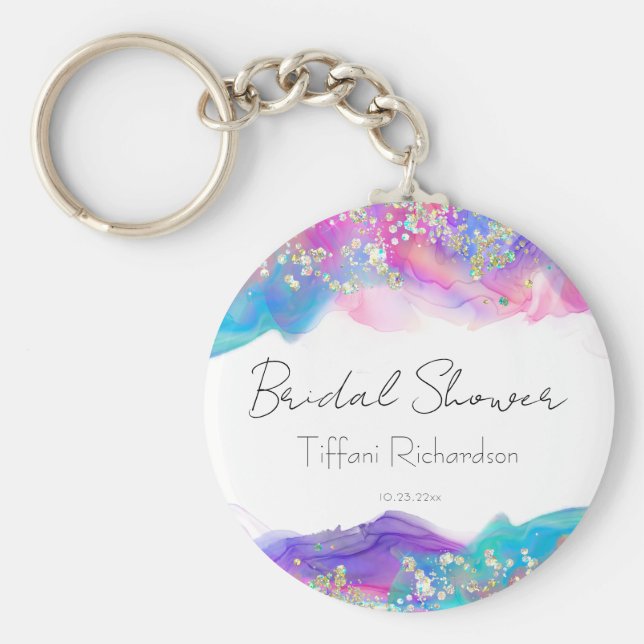 Chaveiro Diversão Moderna Arco-íris Tinta Álcool Brilho Dou (Frente)