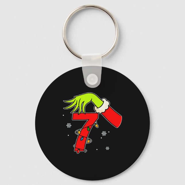 Chaveiro Diversão Número 7 Natal 67 Seis Sete Meme Xmas Hom (Frente)