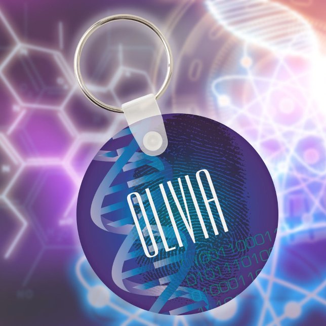 Chaveiro Diversão Personalizada da Impressão Digital por DN (Fun Personalized DNA Fingerprint Medical Science Keychain)