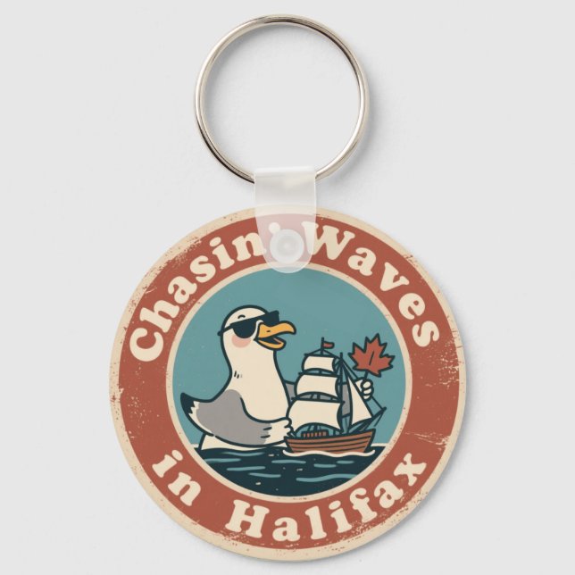 Chaveiro Diversão Vintage em Halifax Nova Escócia a navegar (Frente)