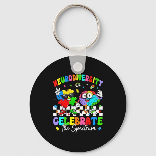 Chaveiro Diversidade cerebral autismo conscientização asd t (Frente)