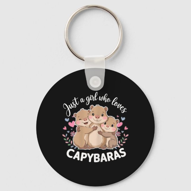 Chaveiro Divertida Uma Garota Que Ama Capybaras Capybara Le (Frente)