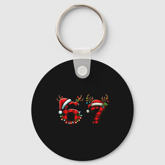 Chaveiro Divertido 67 Natal Six Seven Meme Brainrot Present (Frente)
