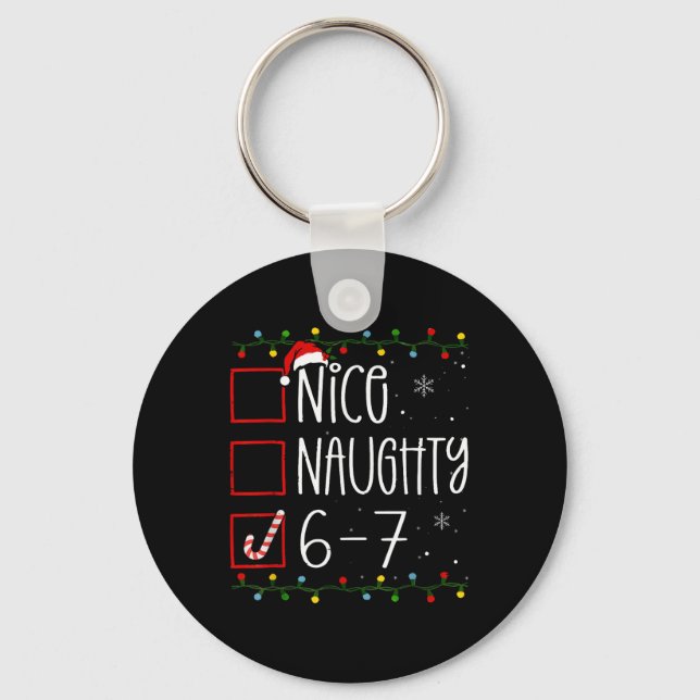 Chaveiro Divertido 67 Seis Sete Meme Natal Travesso Bom Lis (Frente)