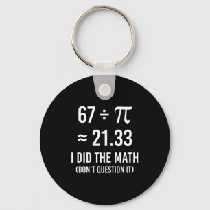 Chaveiro Divertido dia do meme 67 matemática