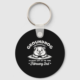 Chaveiro Divertido Feliz Dia do Groundhog 2 de Fevereiro Me