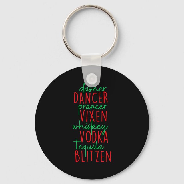 Chaveiro Divertido Natal Dasher Dancer Prancer Vixen Whiske (Frente)