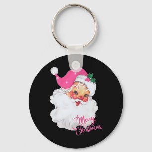 Chaveiro Divertido Papai Noel Rosa Vintage Design de Natal 