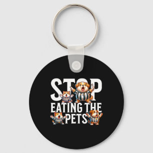 Chaveiro Divertido Pare de Comer os Cães e Gatos Springfiel