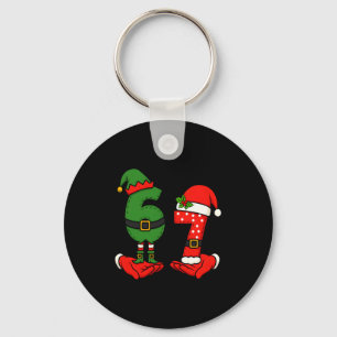 Chaveiro Divertido Seis Sete 67 Meme 6 7 Natal Elfo Mão Men