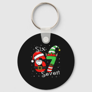 Chaveiro Divertido Seis Sete 6 7 Meme Natal Papai Noel Elfo