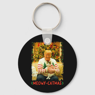 Chaveiro Divertido Trump Natal Amantes de Gatos Meowy Catma