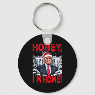 Chaveiro Divertido Trump Xmas Querida Estou Em Casa Donald