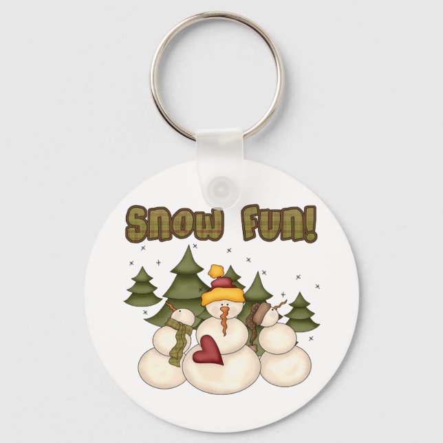 Chaveiro Divertimento de neve duas Camisetas e presentes (Frente)