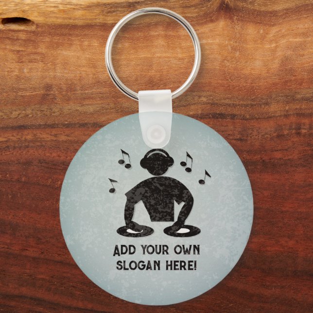 Chaveiro DJ - Disk Jockey - Cara de som com seu texto perso (Frente)