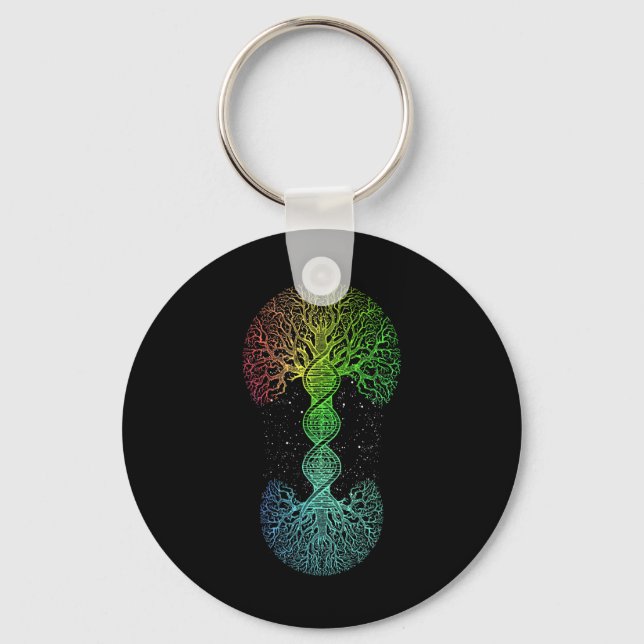 Chaveiro Dna Tree Of Life Science Of Genetics Earth Day (Frente)