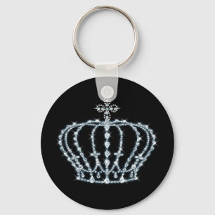 Chaveiro do botão da coroa do diamante