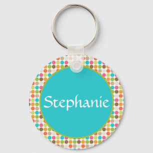 Chaveiro do botão de nome personalizável da Bolinh