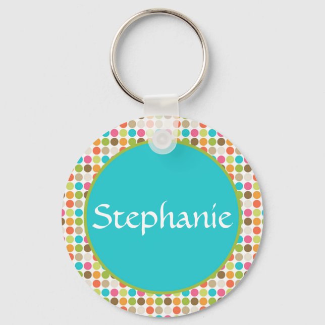 Chaveiro do botão de nome personalizável da Bolinh (Frente)