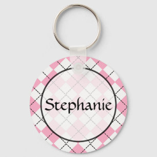 Chaveiro do Botão de Nome Personalizável do Argyle