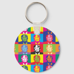 Chaveiro do botão do pop art de Donald Trump