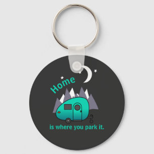 Chaveiro do Botão do Trailer do Teardrop Azul Tea