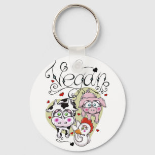 Chaveiro do botão do Vegan