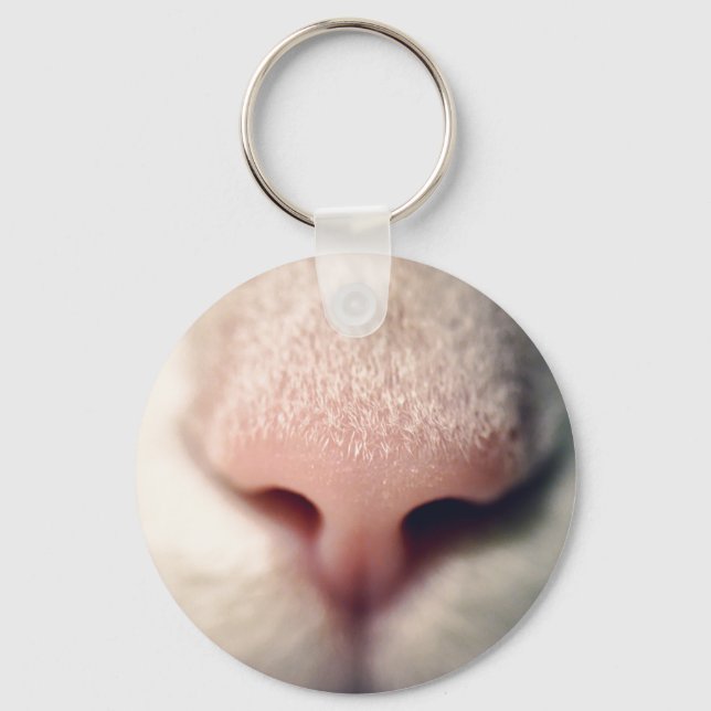 Chaveiro do Botão Gatinho Branco de Neve (Frente)