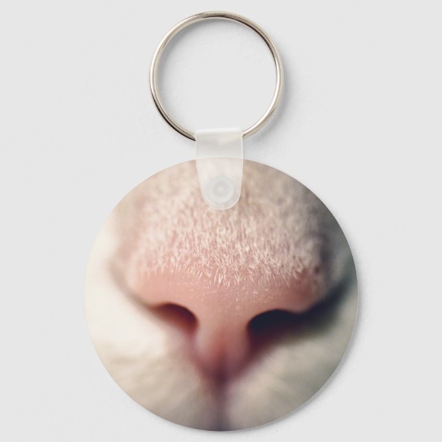 Chaveiro do Botão Gatinho Branco Silky (Frente)