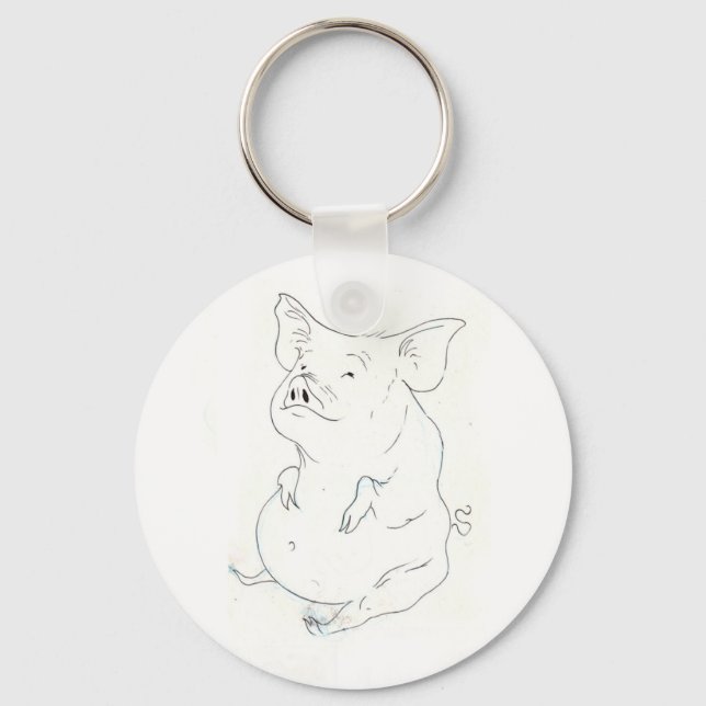 Chaveiro do Botão Porker Fat Pig (Frente)