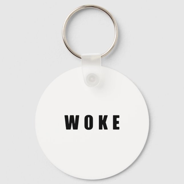 chaveiro do botão "WOKE" (BRIGHT) (Frente)