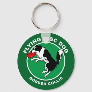 Chaveiro do cão do disco de vôo de border collie