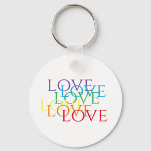 CHAVEIRO do Círculo de Alumínio do RAINBOW LOVE
