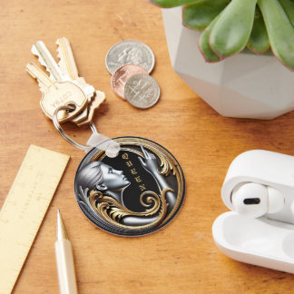 Chaveiro do Círculo Metálico da Rainha Art - Elega