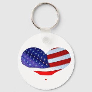 Chaveiro do coração da bandeira americana
