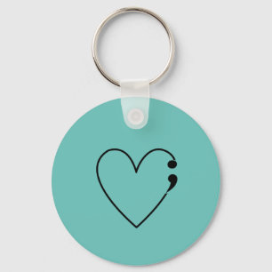 Chaveiro do coração do Semicolon do suicídio