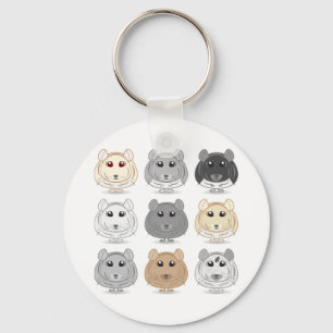 Chaveiro do design de nove chinchilas