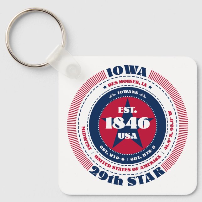 Chaveiro do Estado de Iowa (Frente)