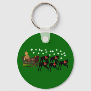 Chaveiro do feriado do trenó dos galgos do Natal