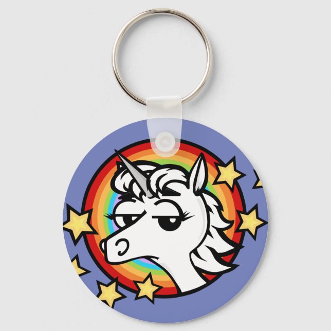 CHAVEIRO DO FUNNON CARTOON UNICORN ROUND (Frente)