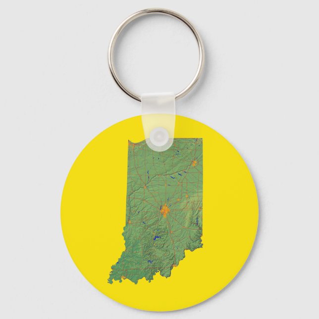 Chaveiro do Mapa de Indiana (Frente)