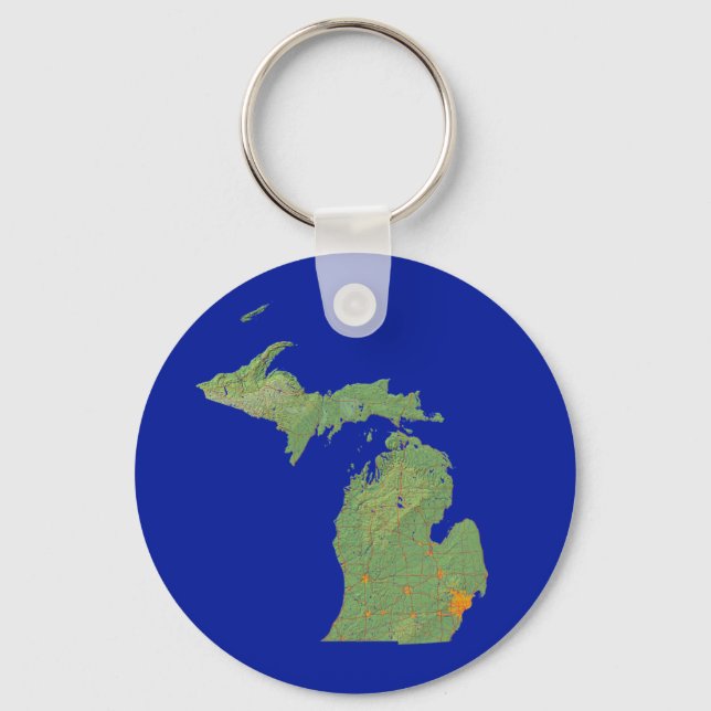Chaveiro do Mapa do Michigan (Frente)