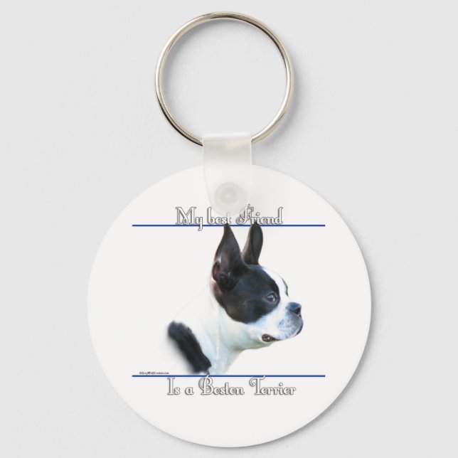 Chaveiro do Melhor Amigo de Boston Terrier (Frente)