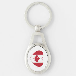 Chaveiro do metal do coração da bandeira de Cana