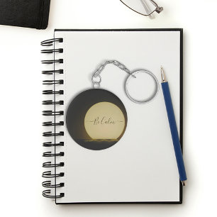 Chaveiro do monograma da lâmpada de neon. chaveiro